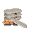 29oz Disposable Bowls with Fiber Lids - 2 Compartment Rectangular Compostable Sugarcane Biodegradable Paper Bowls Eco-Friendly Take Out Food Storage Containers, Microwave Safe, Meal Prep (50 PACK) view 1