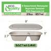 29oz Disposable Bowls with Fiber Lids - 2 Compartment Rectangular Compostable Sugarcane Biodegradable Paper Bowls Eco-Friendly Take Out Food Storage Containers, Microwave Safe, Meal Prep (50 PACK) view 3
