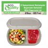 29oz Disposable Bowls with Fiber Lids - 2 Compartment Rectangular Compostable Sugarcane Biodegradable Paper Bowls Eco-Friendly Take Out Food Storage Containers, Microwave Safe, Meal Prep (50 PACK) view 4