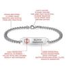 AOAMID 6.5"-8.5" Medical alert id bracelets for Women Men Stainless steel Medical Emergency Bracelets Free engraving diabetes on insulin(Rose gold-7.5") view 4