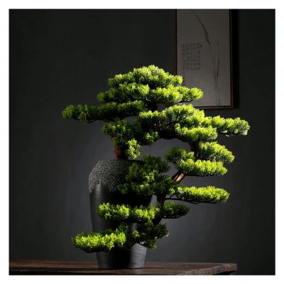 Artificial Trees Artificial Bonsai Tree23 Inches Faux Vase Bonsai Pine Fake Tree Bonsai Plant for Decoration Desktop Display Simulated Pine