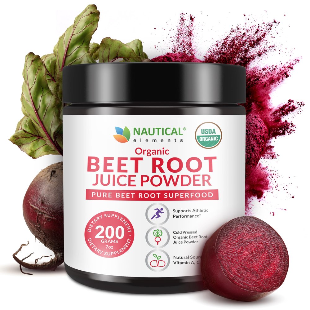 Beet Juice Powder Organic - Cold Pressed - 20:1 Concentrate - Concentrated Beet Root Powder - Nitric Oxide - Circulation Support - 57 Servings of Beet Root Supplement - 7oz