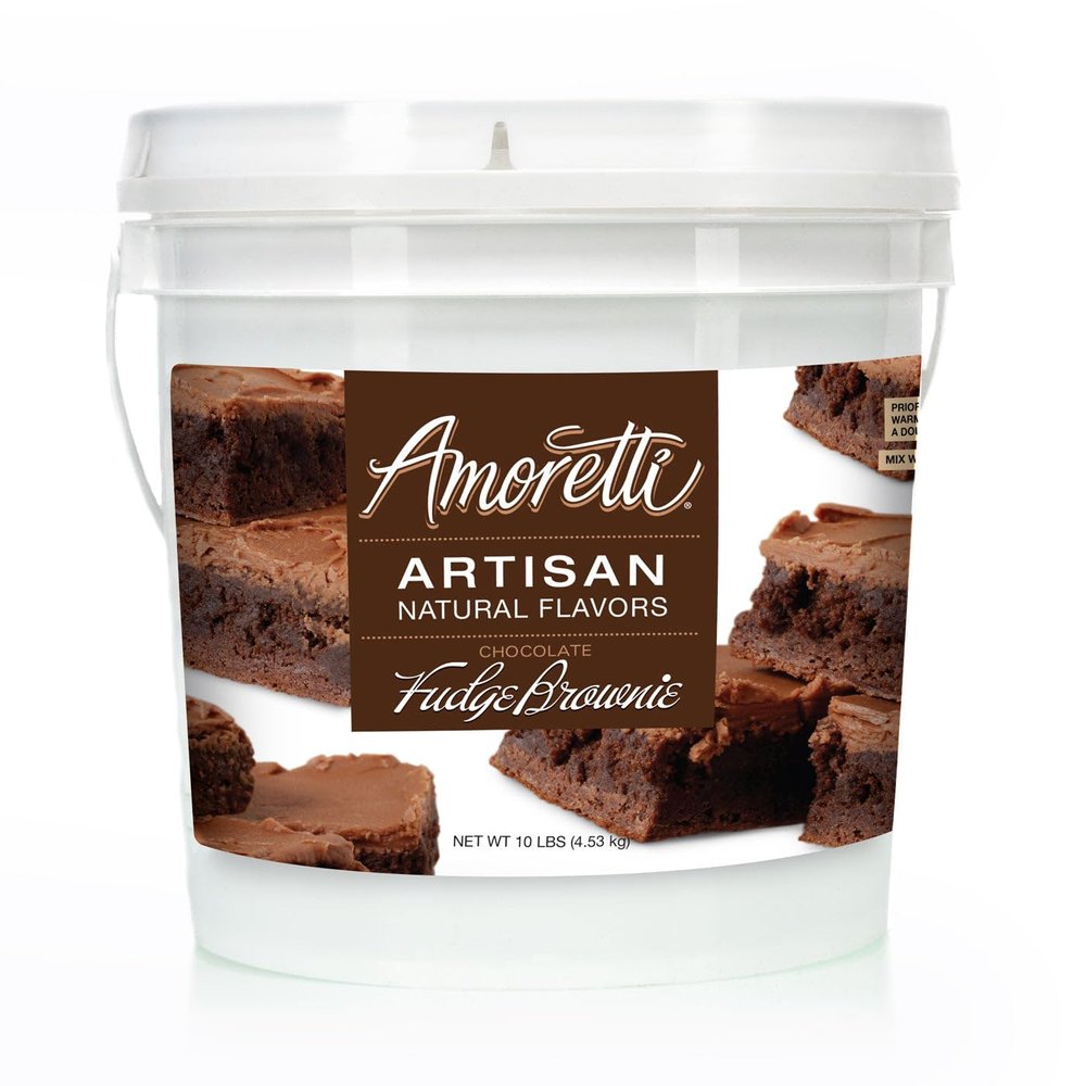 Amoretti - Natural Chocolate Fudge Brownie Artisan Flavor Paste, 10 lbs, Perfect For Ice Cream, Beverages, Cakes, and more, Preservative Free, Vegan, Gluten Free, No Artificial Sweeteners