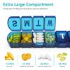 Extra Large Weekly Pill Box Organizer 7 Day, MOLN HYMY 1 Week Jumbo Pill Dispenser Case One Time a Day, Daily Medicine Container to Hold Medication, Vitamins, Fish Oils and Supplement (Blue view 3