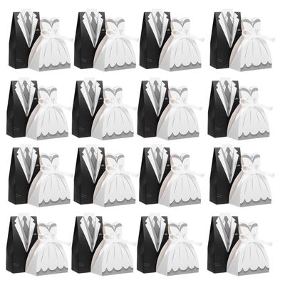 100pcs Luxury Wedding Candy Storage Boxes for Bride Groom Creative Dress Design for Parties and Celebrations Multi-functional Packaging