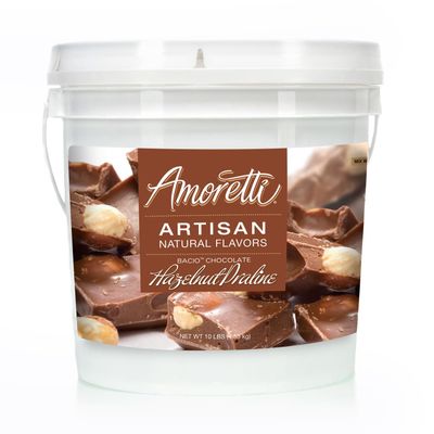 Amoretti - Natural Bacio Chocolate Hazelnut Praline Artisan Flavor Paste, 10 lbs, Perfect For Ice Cream, Beverages, Cakes, and more, Preservative Free, Vegan, Gluten Free, No Artificial Sweetenersd