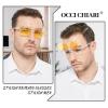 OCCI CHIARI Night Vision Bifocal Reading Glasses Flip Up Readers Anti Glare Yellow Lens Nighttime Glasses Men(Clear 2.75x) 1.0 1.25 1.5 1.75 2.0 2.25 2.5 2.75 3.0 3.5 4.0 5.0 6.0 view 2