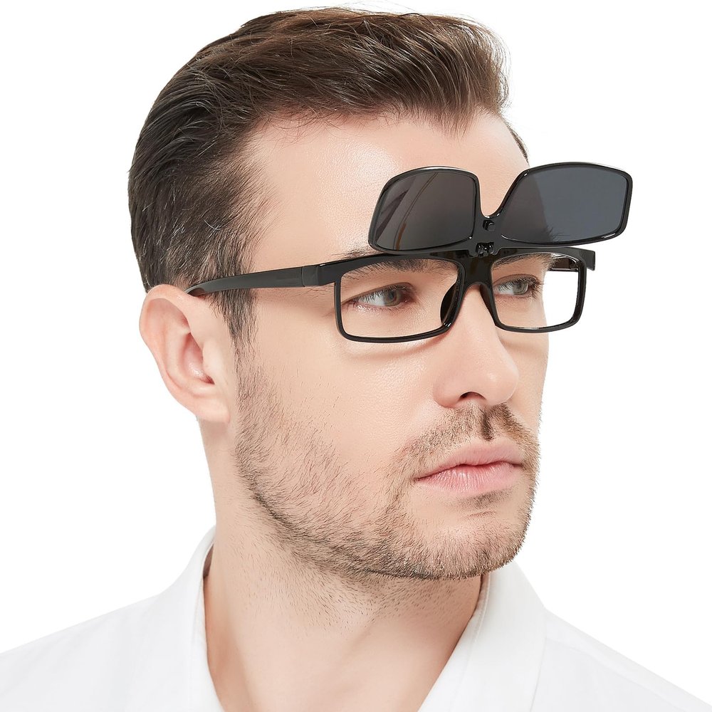OCCI CHIARI Polarized Sun Reading Glasses Men Flip Up Readers UV400 Eye Protection(Black 5.0+) 1.0 1.25 1.5 1.75 2.0 2.25 2.5 2.75 3.0 3.5 4.0 5.0 6.0
