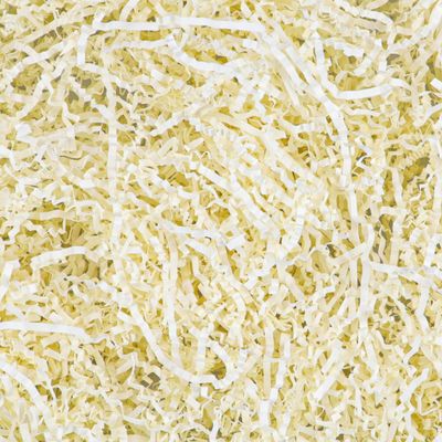 UPIQNG 100g Crinkle Paper Cut Packing Paper Shred Filler Basket Filling Paper Cushioning Crinkle Paper for Gift Wrapping Packing (Milky White)