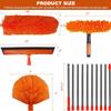 20+ Feet High Reach Duster Kit with 3-14 ft Extension Pole // High Ceiling Dusting and Window Cleaning Kit with Spliceable Pole - Window Washer & Squeegee, Cobweb Duster, Fan Blade and Feather Dusters view 2