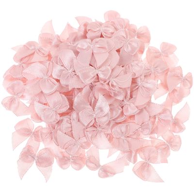Healeved 100pcs Hot Pink Ribbon Bows Handmade Hair Bows Crafts Ornaments Decor for Birthday Parties
