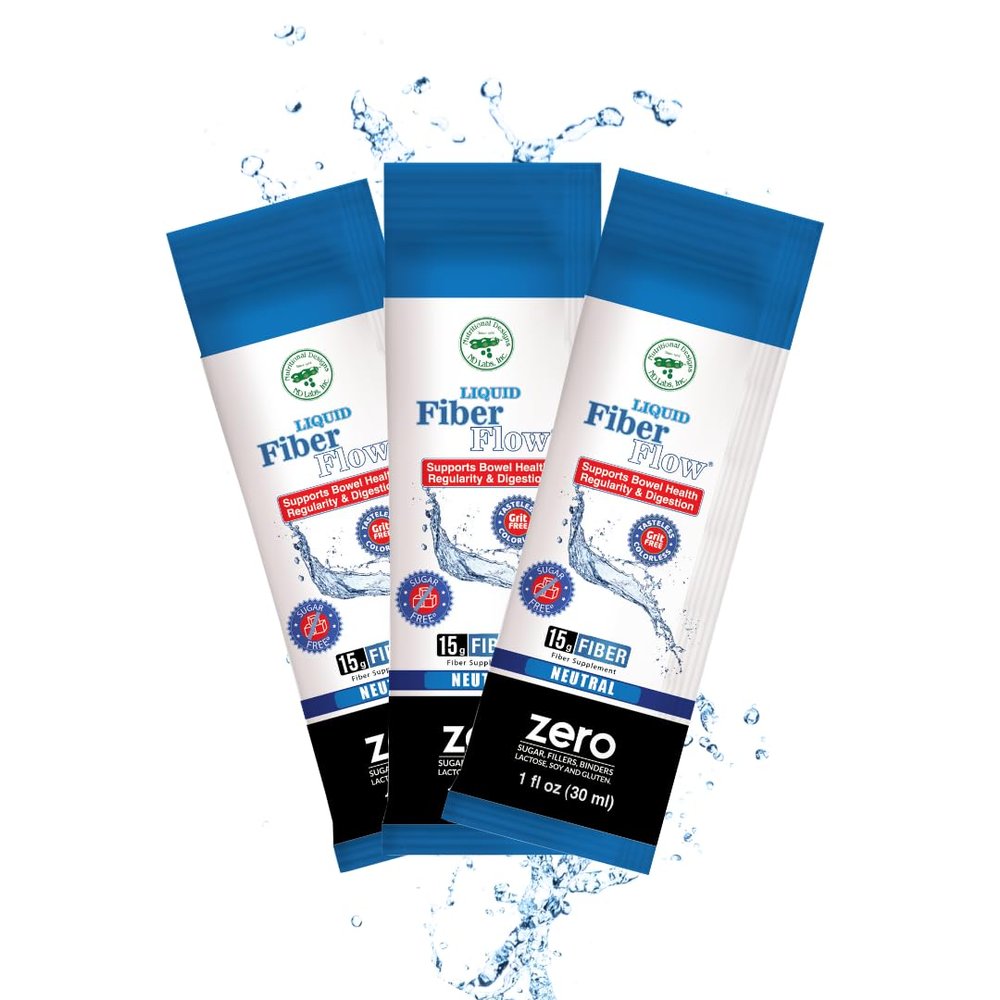 Nutritional Designs Liquid Fiber for Kids - Kids Fiber Supplement, Sugar-Free Prebiotic Inulin Fiber, Fiber Drink Mix, Natural Bowel Regularity Drink for Healthy Intestinal Balance, 100 Packets