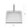 Superio Clip-On Dustpan with Rubber Lip - 10-inch Wide Durable Plastic Dust Pan with Comfort Grip Handle, White, 3-Pack view 2