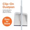 Superio Clip-On Dustpan with Rubber Lip - 10-inch Wide Durable Plastic Dust Pan with Comfort Grip Handle, White, 3-Pack view 3