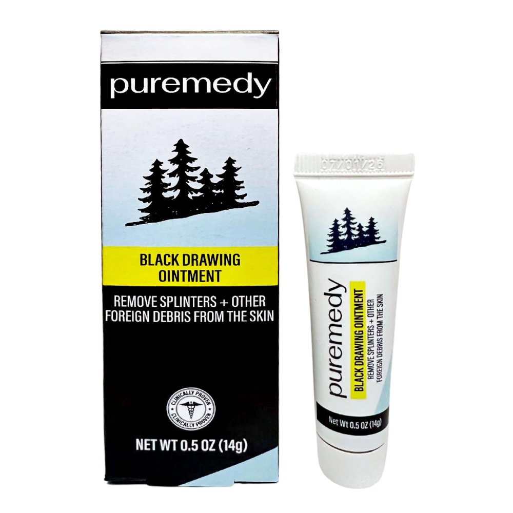 Puremedy - Black Drawing Ointment - Natural Drawing Salve for Wounds, Burns, Cysts, and Skin Irritations, Organic First-Aid Ointment for Adults, Kids, and Pets (0.5 oz)