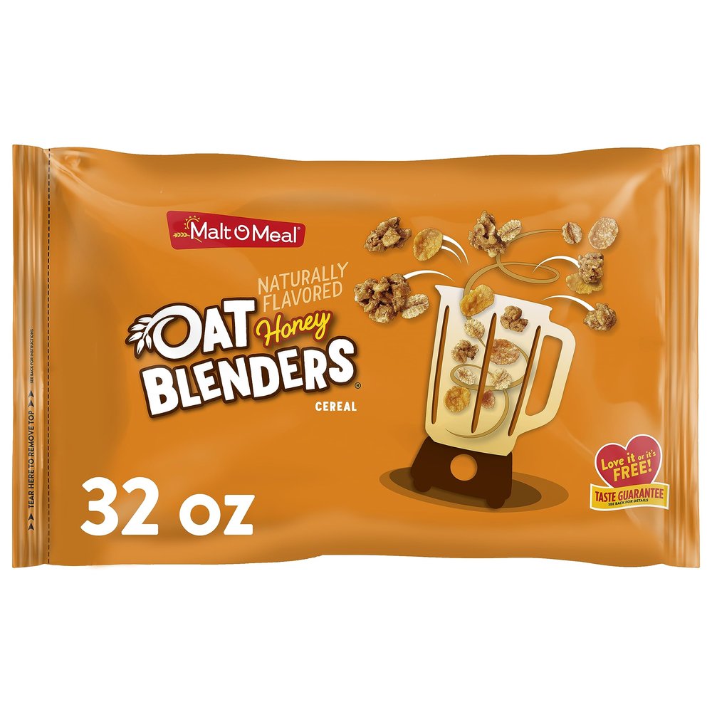 Malt-O-Meal Honey and Oat Blenders Kids Breakfast Cereal, Family Size Bulk Bagged Cereal, 32 Ounce - 1 count