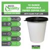 10 oz Disposable White Paper Coffee Cups with Black Flat Lids, Recyclable Hot/Cold Beverage Paper Drinking Cups with Lids for Tea, Water, Coffee, Travel, Picnic, Breakroom, Office (150 PACK) view 2