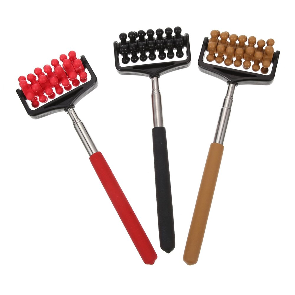 3pcs Roller Massage Tool Massage Roller Whole Body Massager Massage Stick Roller Telescoping Back Scratcher Back Scratcher with Roller Massager Roll Back Scratcher Massaging Supply