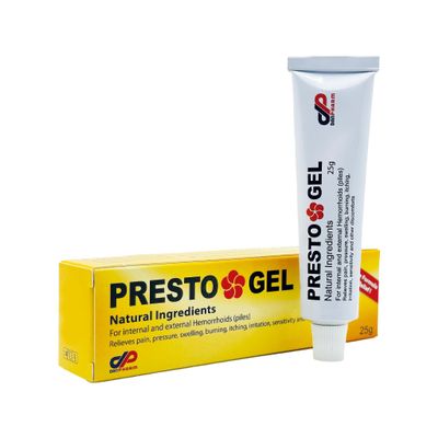 DR. SCHAVIT Presto Gel for Internal and External Hemorrhoids (Piles). A Natural Hemorrhoid Treatment Hemorrhoid Cream. Immediate Relief 25gr