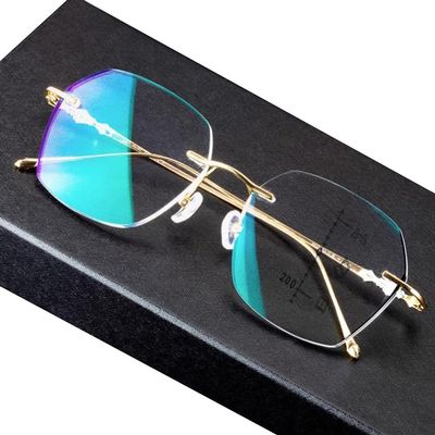 DOUKI Diamond Cutting Reading Glasses For Man Women, Progressive Bifocal Readers, Business Presbyopic Glasses UV400 +2.5 (Size : +2.5)