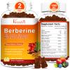 2 Pack 1500mg Berberine Gummies, High Potency Berberine Supplement with Ceylon Cinnamon Gummies, Turmeric, Magnesium, Sugar Free, Non-GMO, Gluten-Free - Mixed Berry Flavored 120 Gummies view 1