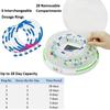 Automatic Pill Dispenser for Elderly with Alarm, Lock 28-Day Medication Dispenser, 6 Dosage Templates, Sound & Light Alerts & Key for Vitamins, Supplements (Clear Lid) view 4