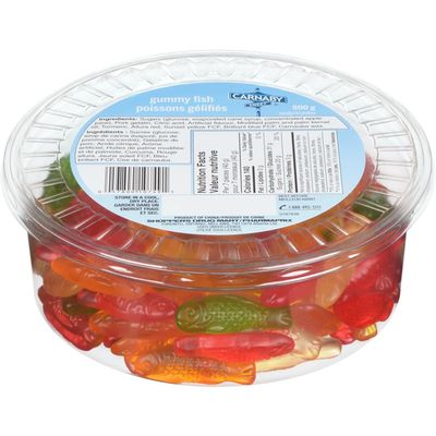 Carnaby Sweet Gummy Fish, 500g/17.5 oz, Tub (Imported from Canada)