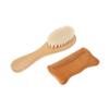Healifty 6pcs Bathing Brush and Wooden Comb Set Natural Goat Hair for Gentle Scalp Care for Toddlers and Easy to Use view 2
