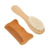 Healifty 6pcs Bathing Brush and Wooden Comb Set Natural Goat Hair for Gentle Scalp Care for Toddlers and Easy to Use view 4