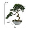 Fake Plants Artificial Bonsai Tree New Chinese-Style Simulation Luohan Pine Bonsai Tree 25.6 in Large Green Simulation Welcome Pine Bonsai Plant Ceramic Flower Pot Bonsai Tree view 2