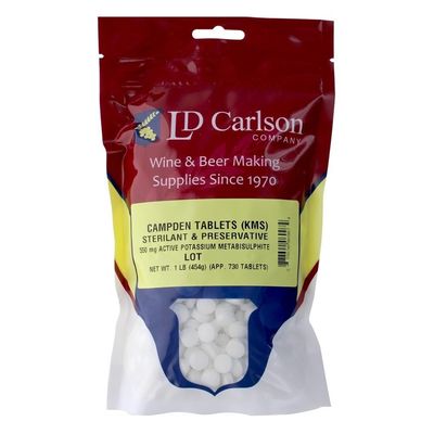 CAMPDEN Tablets 1 Pound LD Carlson Factory Packed Potassium Metabisulfite for Winemaking