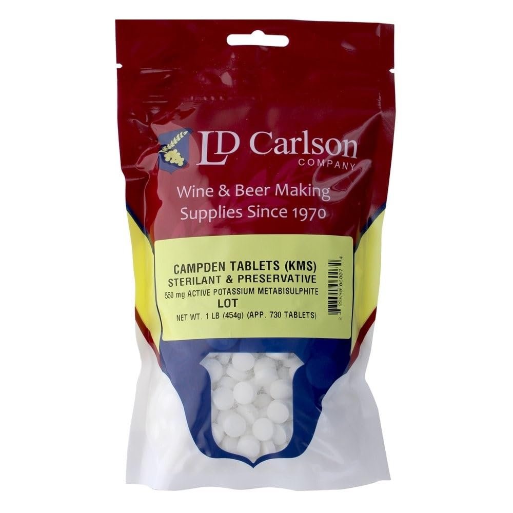 CAMPDEN Tablets 1 Pound LD Carlson Factory Packed Potassium Metabisulfite for Winemaking