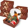 SWANGSA 8 Set Christmas Gift Box with Lids, 10.6''x8''x3'' Kraft Paper Gift Box, Christmas Tree Present Candy Cookie Boxes with Ribbon and 60pcs Adhesive Dots, for Holiday Party Favor Supplies view 1