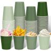 AnyDesign 100Pcs Sage Green Paper Cups 9oz Spring Disposable Coffee Cup Gradient Color Beverage Drink Party Cup for Cold Hot Drinks for One Lucky Duck Wedding Birthday Bride Baby Shower Party Supplies view 1