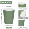 AnyDesign 100Pcs Sage Green Paper Cups 9oz Spring Disposable Coffee Cup Gradient Color Beverage Drink Party Cup for Cold Hot Drinks for One Lucky Duck Wedding Birthday Bride Baby Shower Party Supplies view 2