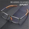 Bulnire Certainow Reading Glasses, Men's Sports Ultra-Light Anti-Blue Light Presbyopic Glasses with Anti-slip Silicone Ear Clip (Red, 3.5, diopters) view 2
