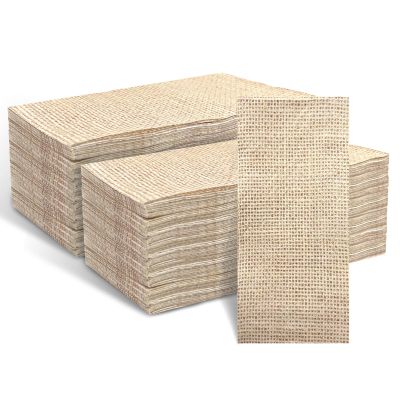 120 Pcs Burlap Printed Napkins, Guest Towels Disposable Bathroom Hand Towels Paper Guest Napkins for Bathroom Kitchen Wedding Camping Cocktail Party 4.3 x 7.9 Inch