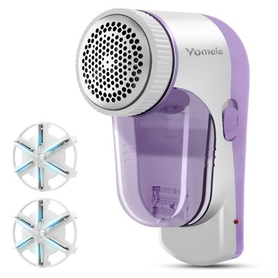 Yomeie Fabric Shaver, Rechargeable Sweater Shaver, Lint Shaver with 6-Leaf Blades, Electric Lint Remover for Clothes & Furniture, Couch Pilling Remover Depiller for Removing Fuzz, Lint, Pills, Bobbles