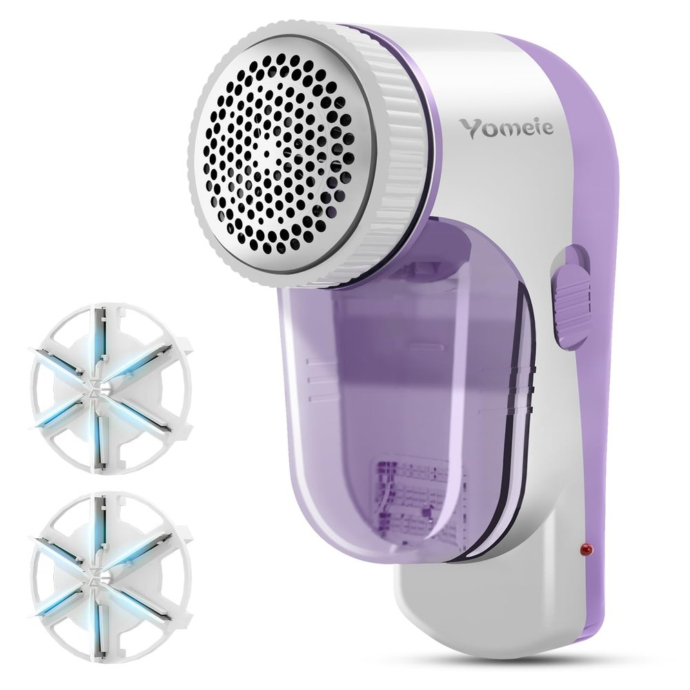Yomeie Fabric Shaver, Rechargeable Sweater Shaver, Lint Shaver with 6-Leaf Blades, Electric Lint Remover for Clothes & Furniture, Couch Pilling Remover Depiller for Removing Fuzz, Lint, Pills, Bobbles