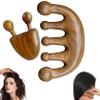 2PCS Narural Lymphatic Drainage Massager Round Wide Tooth No-Static Head Sandalwood Massage Comb Multi Functional Handheld Scalp Massager for Hair Scalp Face Lift Tools view 1