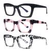 SIGVAN 3 Pack Oprah Style Reading Glasses for Women Men Blue Light Blocking Square Computer Readers with Spring Hinge (3 Mix, 1.5, multiplier_x) view 1