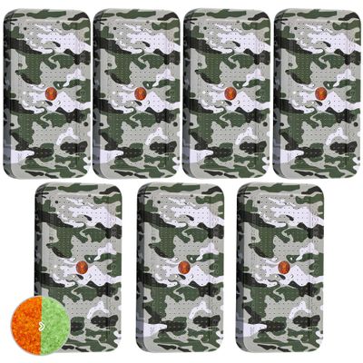 Wisesorb 100 Gram Gun Safe Dehumidifier, Pack of 7 Camouflage Pattern Reusable Silica Gel Packets Desiccant, Moisture Absorbers Dehumidifiers for Room, Bathroom, Basement (Orange to Green)