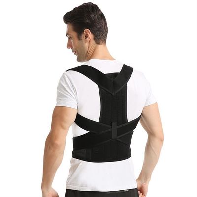 Adjustable Posture Corrector Breathable Full Back Brace Unisex Humpback Girdle Spine Lumbar Support Belt Provide Shoulder Neck Clavicle Waist Pain Relief (Color : Black, Size : Small)