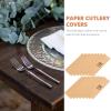 100pcs Kraft Paper Cutlery Set Wedding Rehearsal Dinner Decorations Silverware Sleeves Tableware Rehearsal Dinner Napkins Churro Bags Utensil Case Paper Bag Dinner Party Universal view 4
