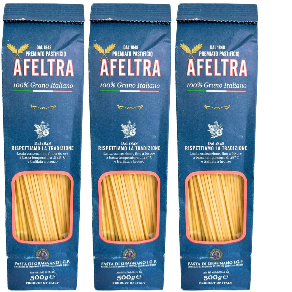 Afeltra Bucatini Pasta from Italy 17.6 oz. (500g)(Pack of 3) Pasta di Gragnano IGP - Perciatelli Thick Spaghetti - Ziti - Authentic Italian - Noodles from Durum Wheat Semolina - Gourmet Artisan