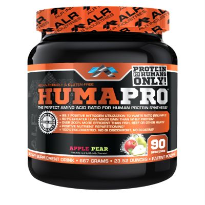 ALR Industries Humapro | Amino Acids Protein Matrix for Humans | 99% Utilization for Lean Muscle | Vegan, Gluten Free | 667g / 90 Servings (Apple Pear)