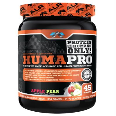 ALR Industries Humapro | Amino Acids Protein Matrix for Humans | 99% Utilization for Lean Muscle | Vegan, Gluten Free | 334g / 45 Servings (Apple Pear)