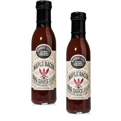 Brownwood Farms BBQ Sauce, Sweet & Spicy Flavors 2-Pack 14 oz. Bottles (Maple Bacon)