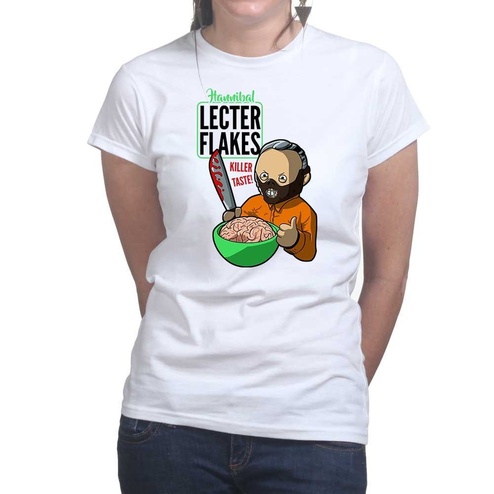 Funny Hannibal Lecter Flakes - Serial Killer Shirt for Women - Killer Taste Cereal T-Shirt - Hannibal Merch - Cereal Killer Shirt - Halloween Killers Shirt - Cereal Killer Bowl - Serial Killer Tshirt