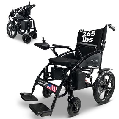 Lightweight Durable Electric Wheelchair for Adults, 265 lbs Capacity, Up to 13 Miles Range, All-Terrain Travel Power Wheel Chair for Seniors, Airline&Cruise Approved, US-Based Support, ComfyGo 6011